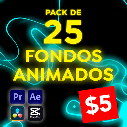 Pack de 25 Fondos dinámicos para videos