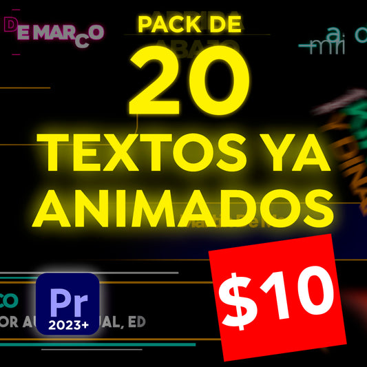 Pack de 20 Animaciones de Texto